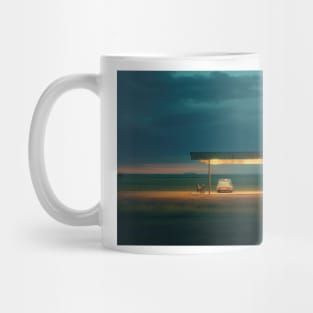 Minimalist bus stop at night – Landscape Photography Mug